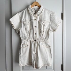 Le Lis Off-White Denim Romper